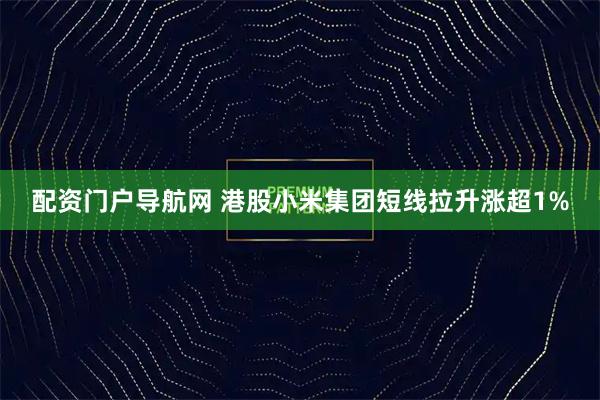 配资门户导航网 港股小米集团短线拉升涨超1%