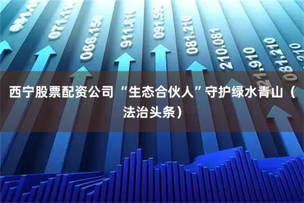 西宁股票配资公司 “生态合伙人”守护绿水青山（法治头条）