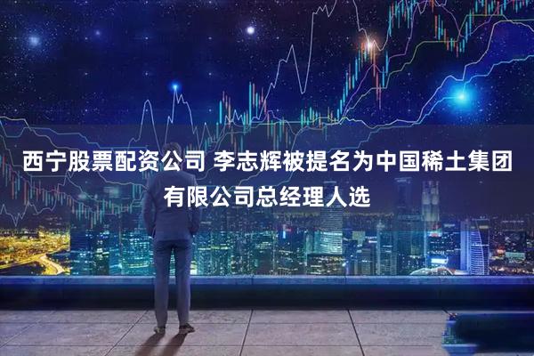 西宁股票配资公司 李志辉被提名为中国稀土集团有限公司总经理人选