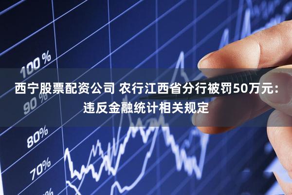 西宁股票配资公司 农行江西省分行被罚50万元：违反金融统计相关规定