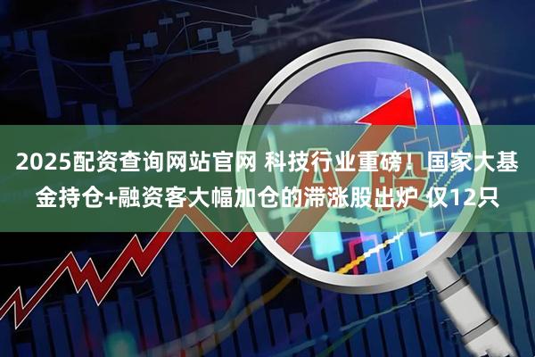 2025配资查询网站官网 科技行业重磅！国家大基金持仓+融资客大幅加仓的滞涨股出炉 仅12只